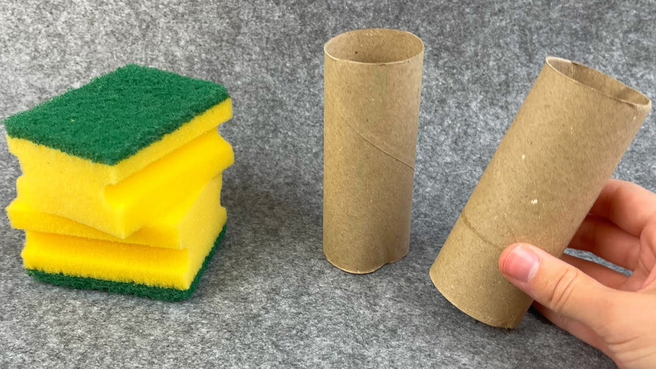 Creative Crafting: Transforming Toilet Paper Rolls and Dish Sponges into Treasures