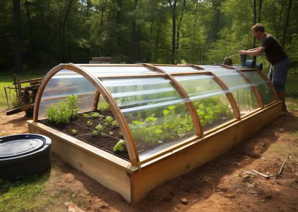 hinged hoophouse for raised bed gardens 2