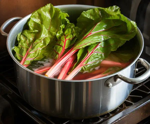 boil rhubarb leaves