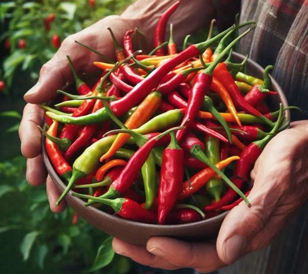 Harvesting Chili Peppers