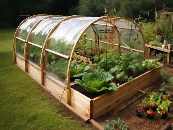 hinged hoophouse for raised bed gardens 1