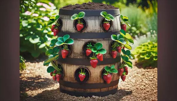 How to Create a Strawberry Tower from a Barrel