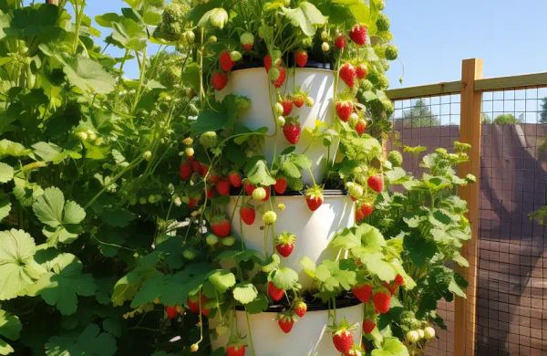 a strawberry tower