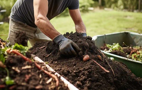 spread compost over garden