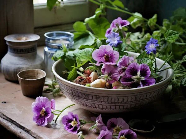 a salad with malva sylvestris