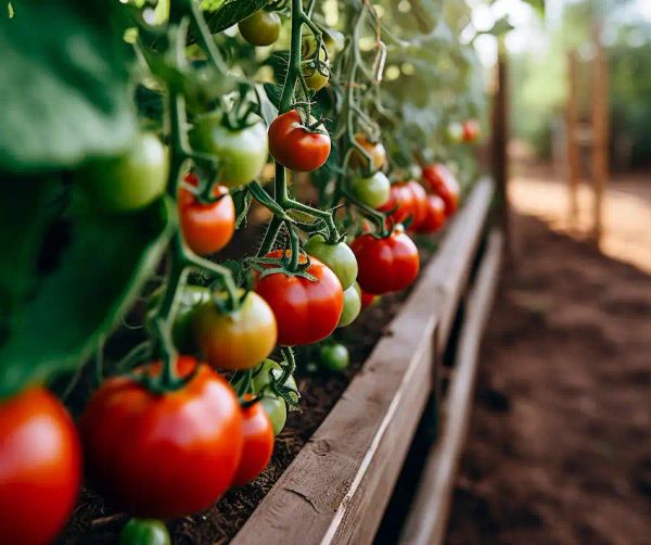 tomatoes plants in the garden